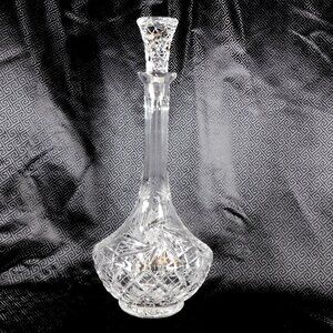 Tall Cut Crystal Decanter with Whirling Star Design # 25206